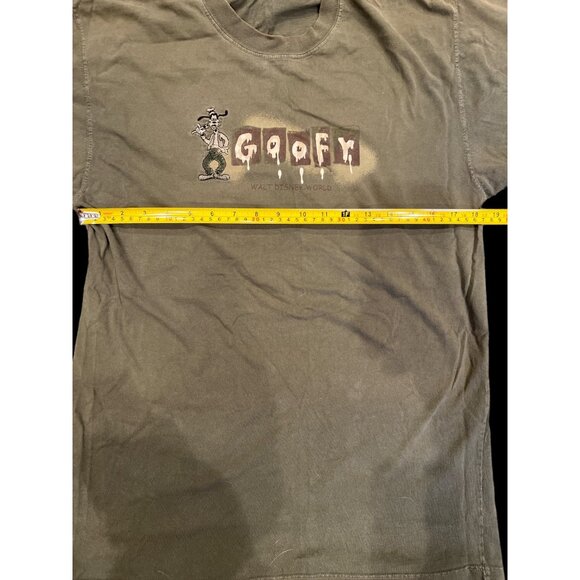 Vintage Walt Disney World Olive Green Men's Goofy T-Shirt Size Medium, Disneyana - Picture 3 of 7